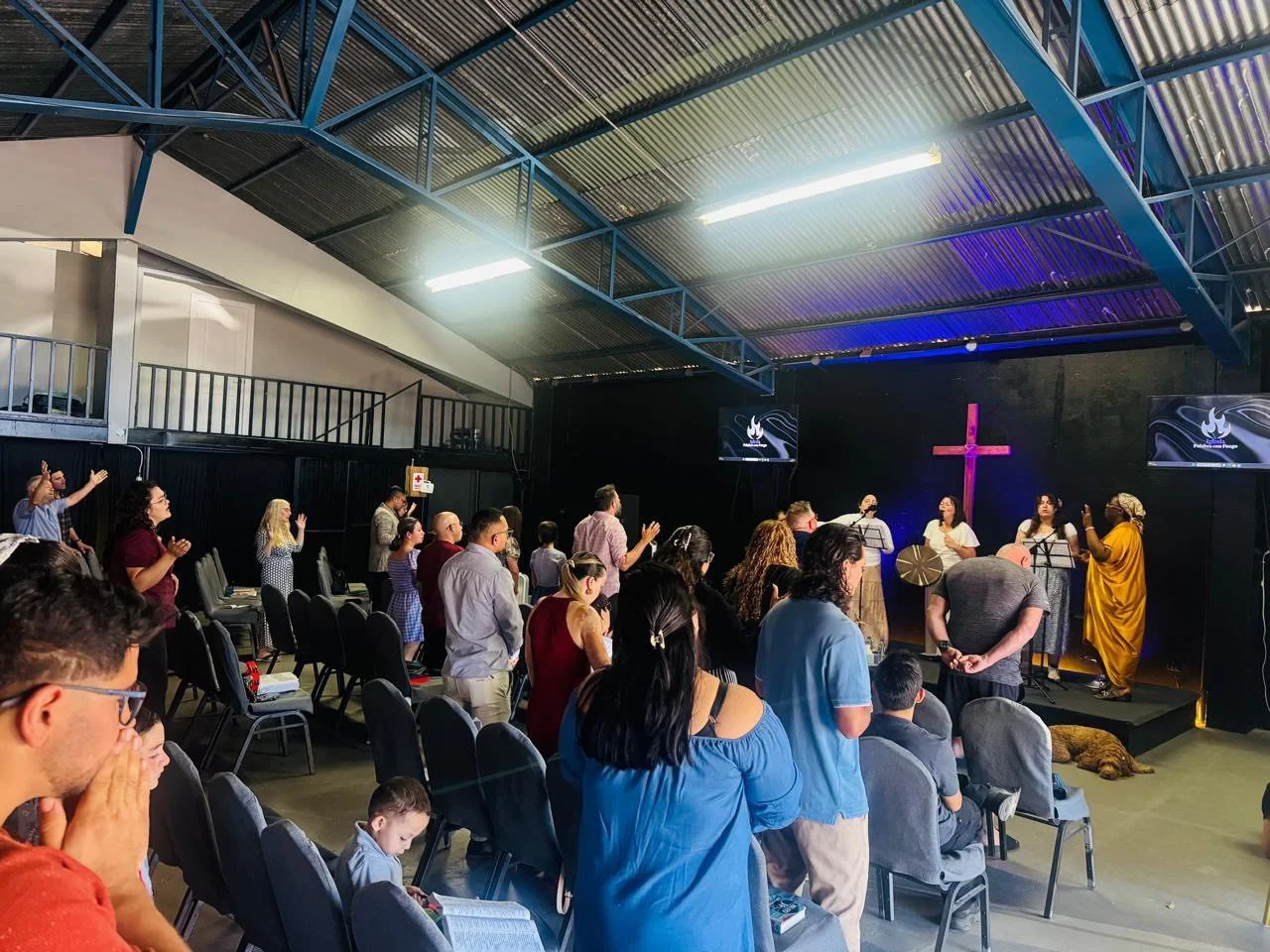 Preaching at Iglesia Palabra con Fuego