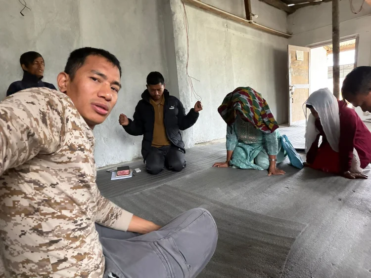 Believers praying together in Nepal